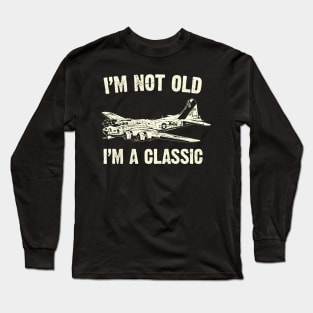 Airplane Aircraft Plane 40th 50th 60th 70th 80th Birthday Gift  Idea Men Long Sleeve T-Shirt